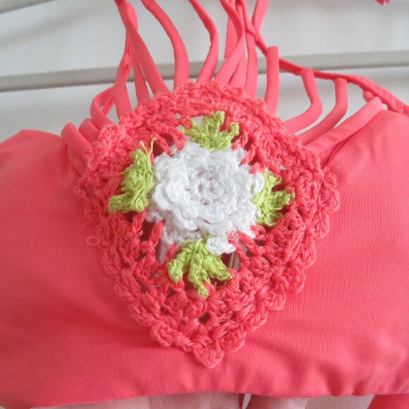 ISABELLA ROSE French Pastry Maui Fit Coral Melon Crochet Bikini Set - Sz S NWT - Picture 5 of 16